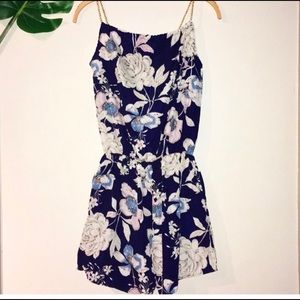 Navy Floral Romper